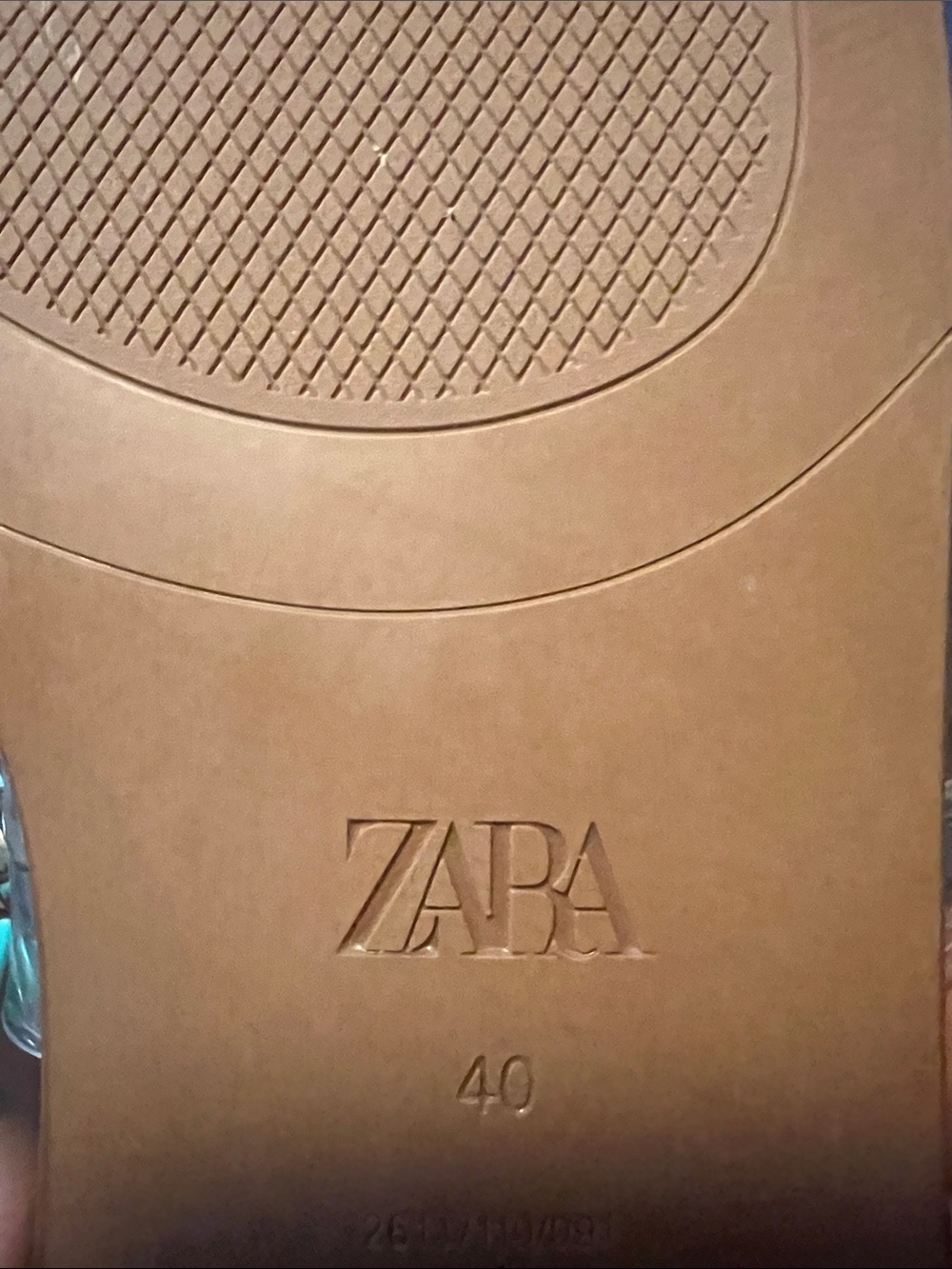ZARA Pearl-Strap Tan Slide Sandals - Picture 2 of 5